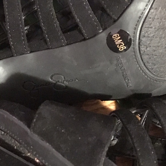 JESSICA SIMPSON Black Suede Strappy Sandals - Picture 6 of 6